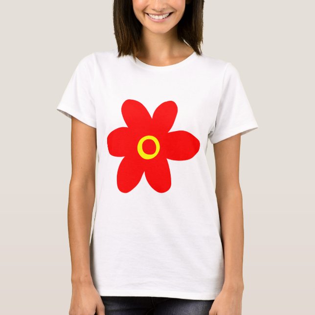 T-shirt Grosse Fleur Rouge (Devant)