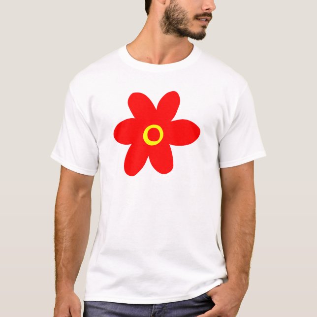 T-shirt Grosse Fleur Rouge (Devant)