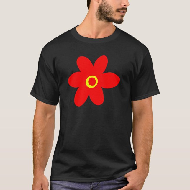 T-shirt Grosse Fleur Rouge (Devant)