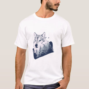 T-shirt Grosse Forêt Bleue Wolf