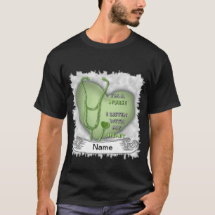 T-shirt Grosse infirmière au coeur vert