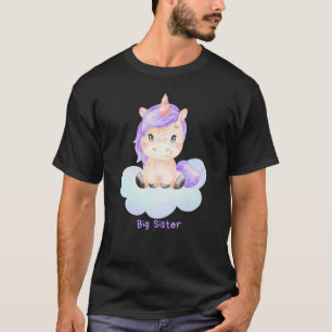 T-shirt Grosse soeur Unicorn Fairy Tale Imprimer Sibiling 