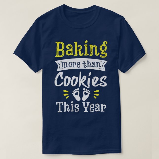 T-shirt Grossesse Bébé Faire-part de genre Baking plus que (Design devant)