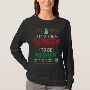 T-shirt Grossesse de Noël drôle bébé Faire-part laide S