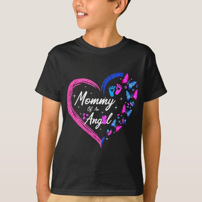 T-shirt Grossesse Enfant Perdre Maman D'Un Papillon Angel (Devant)