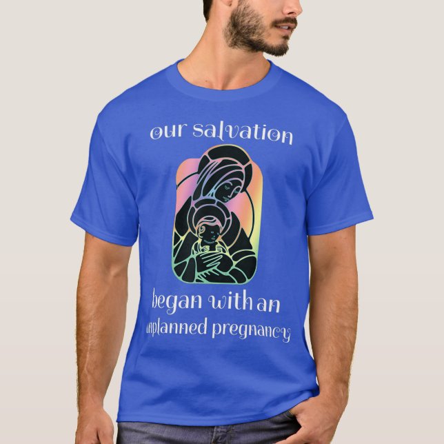 T-shirt Grossesse non planifiée Jésus Mary ProLife (Devant)