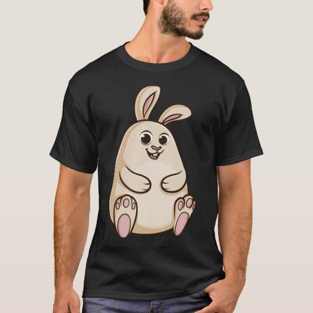 T-shirt Grote Cute Chubby Lapin Lapin Lapin (Devant)