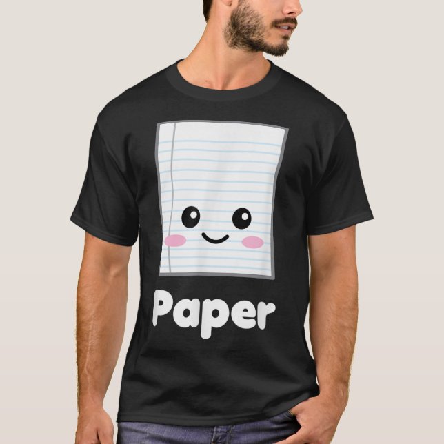 T-shirt Groupe Ciseaux Papier Rocher Costume Halloween fon (Devant)
