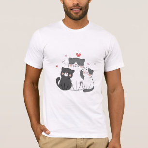 T-shirt groupe de chats mignons   Conception amoureux des 