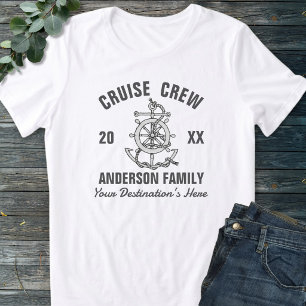 T-shirt Groupe de croisière familiale d'art nautique noir