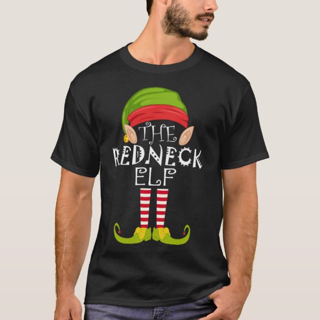 T-shirt Groupe de jumelage de famille Elf Redneck Noël ex (Devant)
