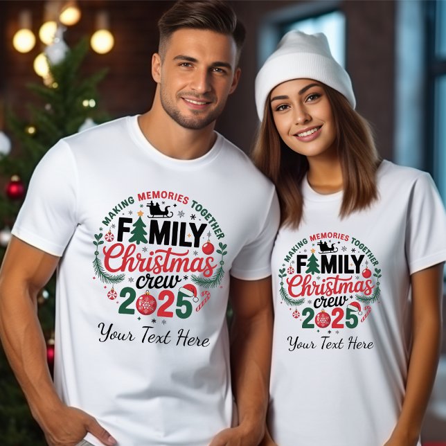 T-shirt Groupe de jumelage de Noël familial 2025 personnal (Créateur téléchargé)