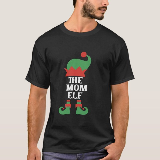 T-shirt Groupe de jumelage Famille Elfe Maman Noël Noël (Devant)