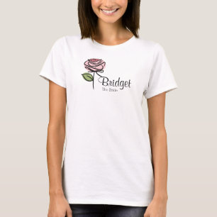 T-shirt Groupe de mariage avec des roses roses charmantes