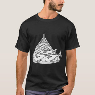 T-shirt Groupe de thons sur un filet de pêche