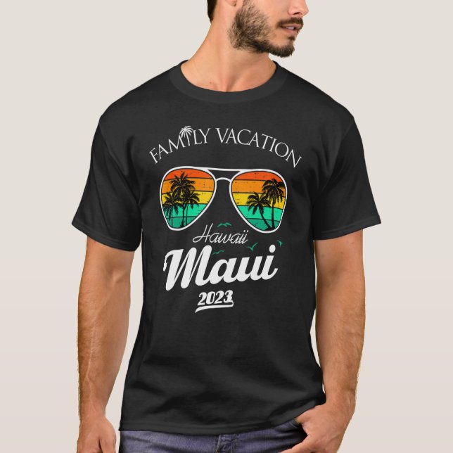 T-shirt Groupe Famille Aloha Maui Famille Vacances Hawaii  (Devant)