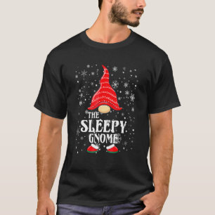T-shirt Groupe Famille Gnome Correspondant Sleepy Noël P