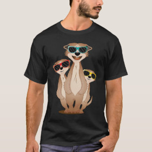 T-shirt groupe meerkat cool avec lunettes de soleil