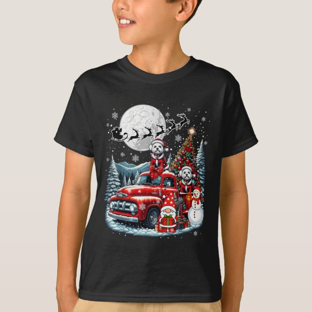 T-shirt Groupe Xmas Gnome Snowman Père Noël Bichon Frises  (Devant)