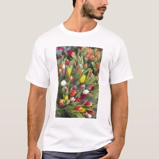 T-shirt Groupes de tulipes colorées (Devant)
