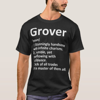 T-shirt GROVER Définition Nom personnalisé Amusant Anniver