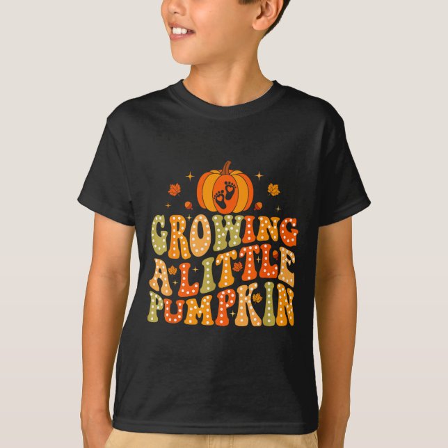 T-shirt Growing A Little Pumpkin Fall Autumn Pregnancy Tha (Devant)