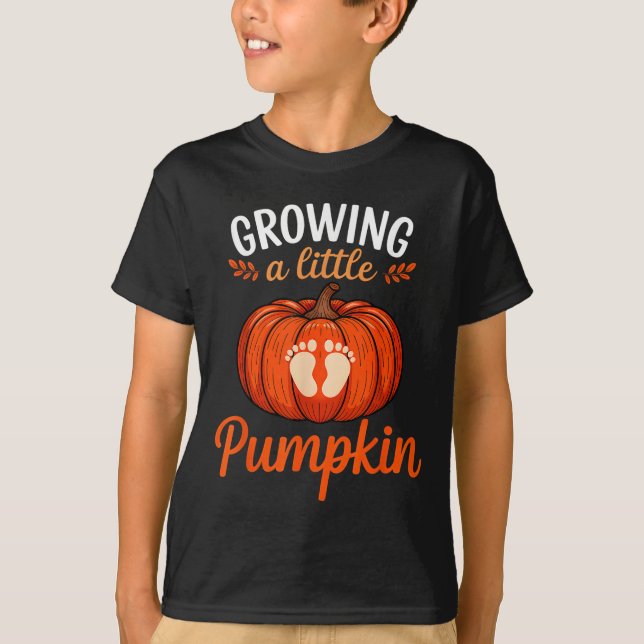 T-shirt Growing A Little Pumpkin Pregnancy Thanksgiving Ma (Devant)