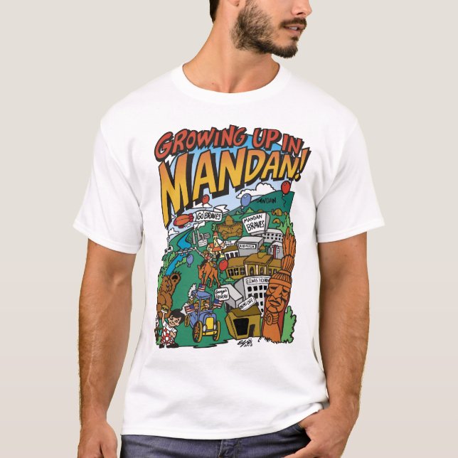 T-shirt "Growing up in Mandan" pour hommes (Devant)