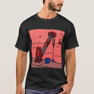 T-shirt Grue à tour Ã— Canne à pêche