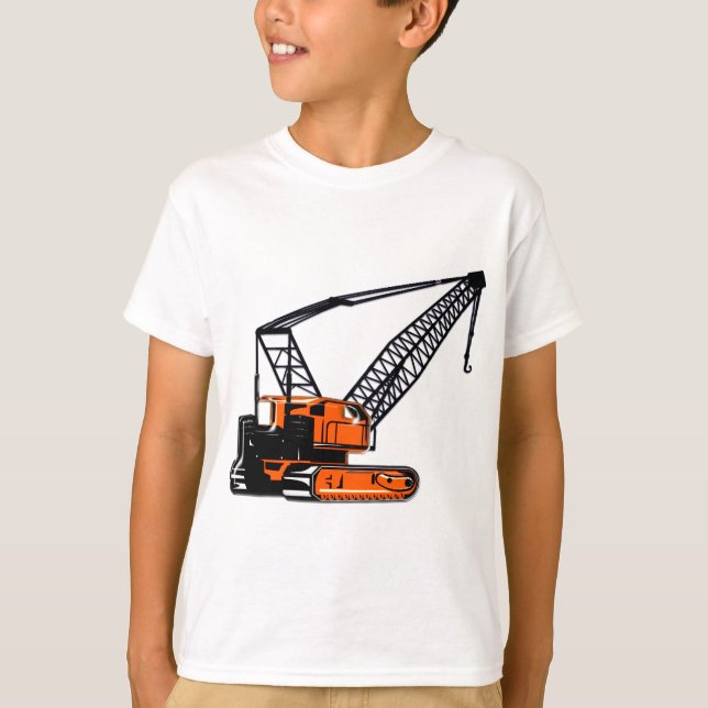 T-shirt Grue de construction orange (Devant)