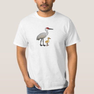 T-shirt Grue de Sandhill avec le poussin