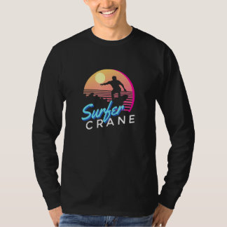 T-shirt Grue de surfeur vintage été style vintage été