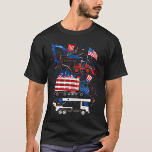 T-shirt Grue excavatrice de camion de construction du 4 ju