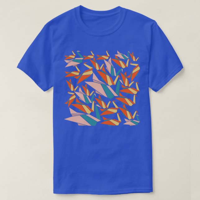 T-shirt Grues en papier orange (Design devant)