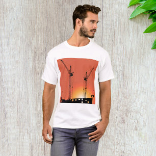 T-shirt Grues Sur Un Bâtiment
