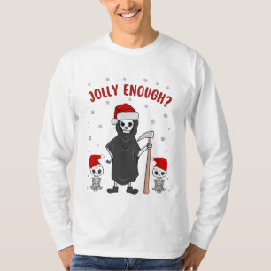 T-shirt Grumeux mignon Père Noël éffrayant, drôle Noël