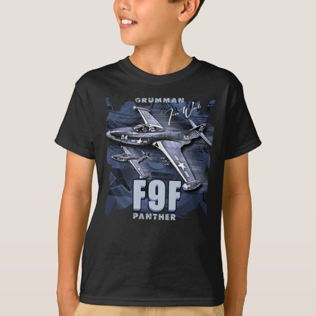 T-shirt Grumman F9F Panther, avion-chasse basé sur les tra (Devant)
