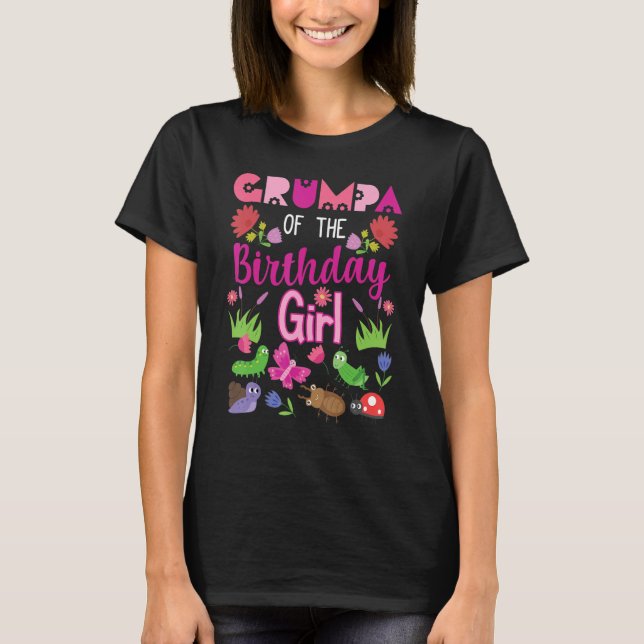 T-shirt Grumpa De L'Anniversaire Fille Bug Insect Annivers (Devant)