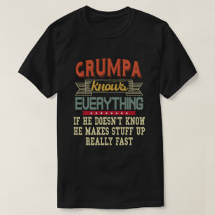T-shirt Grumpa Sait Tout Cadeau Drôle de Grand-Père
