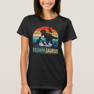 T-shirt Grumpasaurus T Rex Grumpa Dinosaur 3 enfants Funny