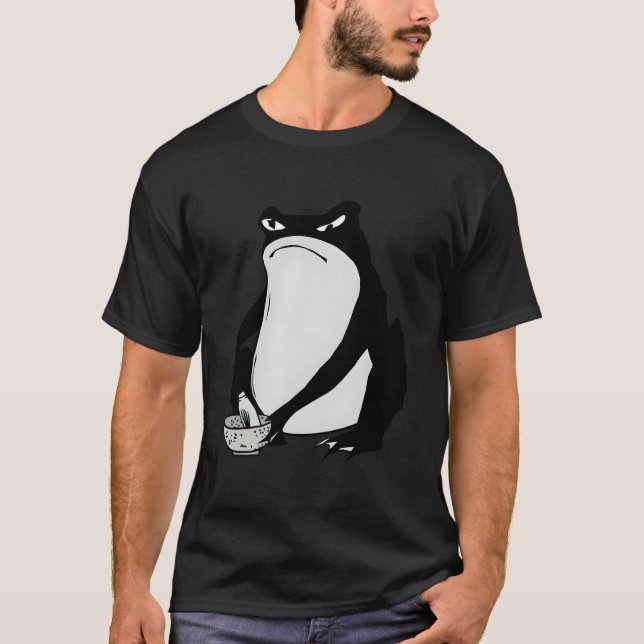 T-shirt Grumpy Frog Drawing Japanese By Matsumoto Hoji (Devant)