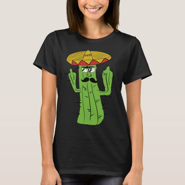 T-shirt Grumpy Funniest Cactus Mexican Trouble Maker Middl (Devant)