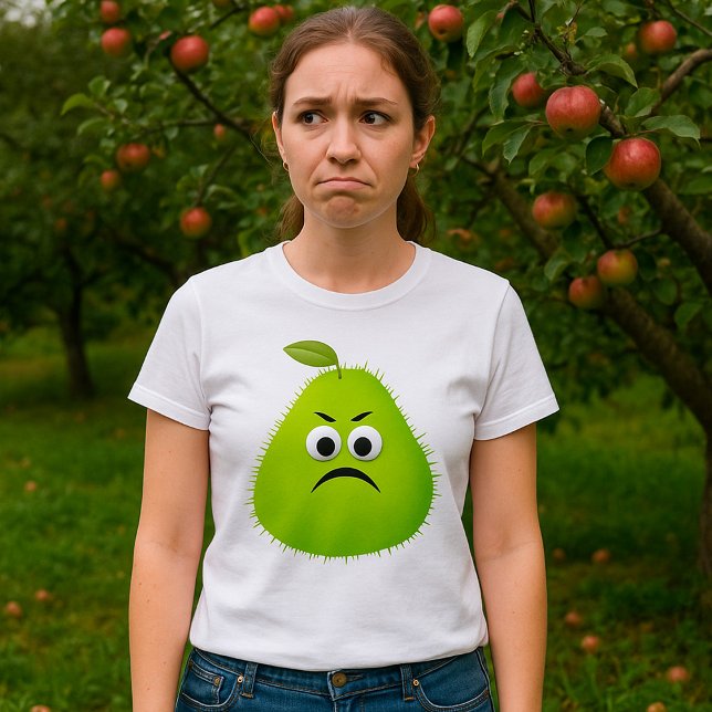 T-shirt Grumpy Fuzzy Pear Visage Fruit drôle Caractère (Créateur téléchargé)