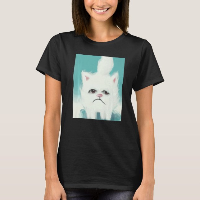 T-shirt Grumpy kitten artwork angry cat (Devant)