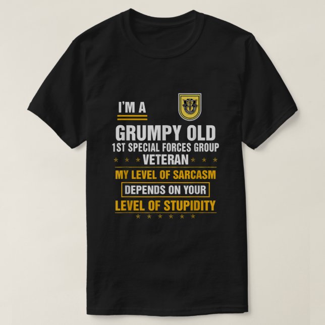 T-shirt Grumpy Old st Special Forces Group Père vétéran (Design devant)