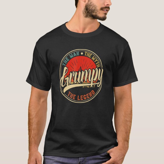 T-shirt Grumpy The Man The Myth The Legend Père Day (Devant)