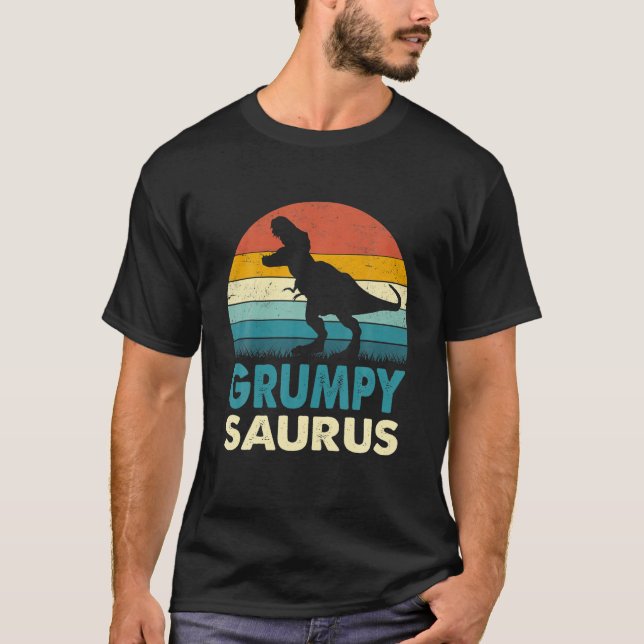 T-shirt Grumpysaurus T Rex Dinosaur Grumpy Saurus Family (Devant)