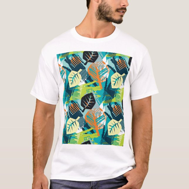 T-shirt Grunge Abstrait : Surface Robuste Sans Fil. (Devant)