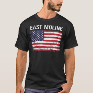 T-shirt Grunge American Flag East Moline