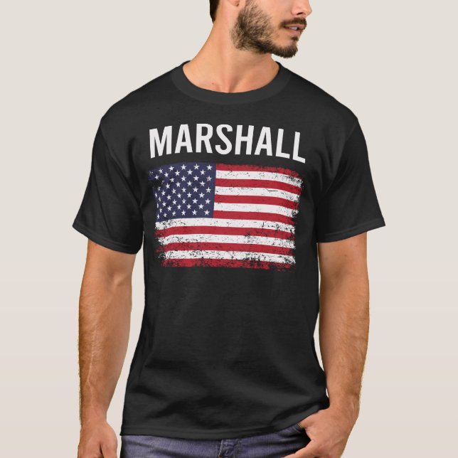 T-shirt Grunge American Flag Marshall (Devant)